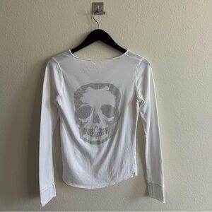 Zadig & Voltaire White Skull Design Top